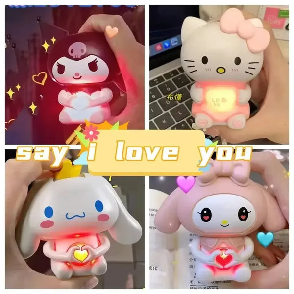 Sanrio Kuromi Hello Kitty I Love You Speaking Romantic Toy Keychain