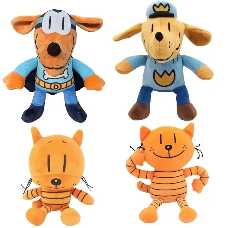 Dog Man Petey Cat Plush Duo
