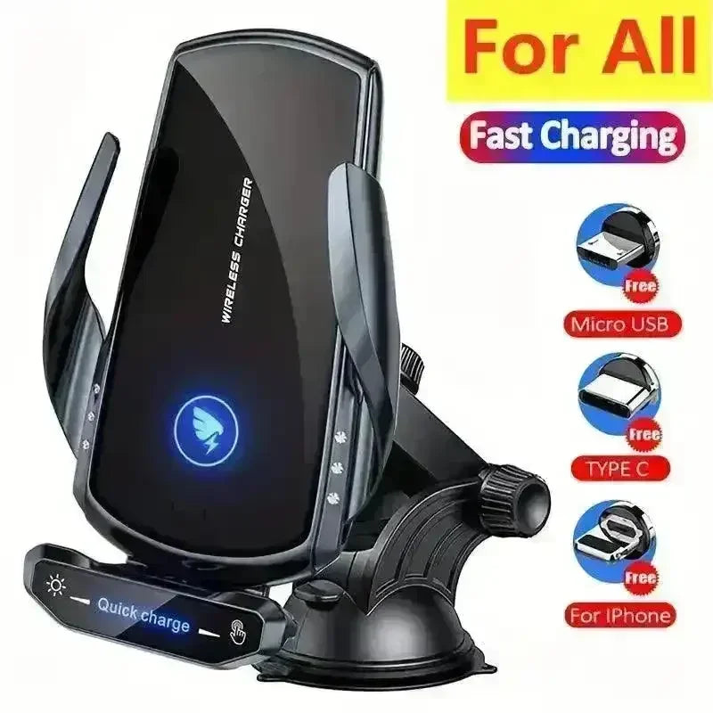 15W Fast Wireless Car Charger Phone Holder - Main Image