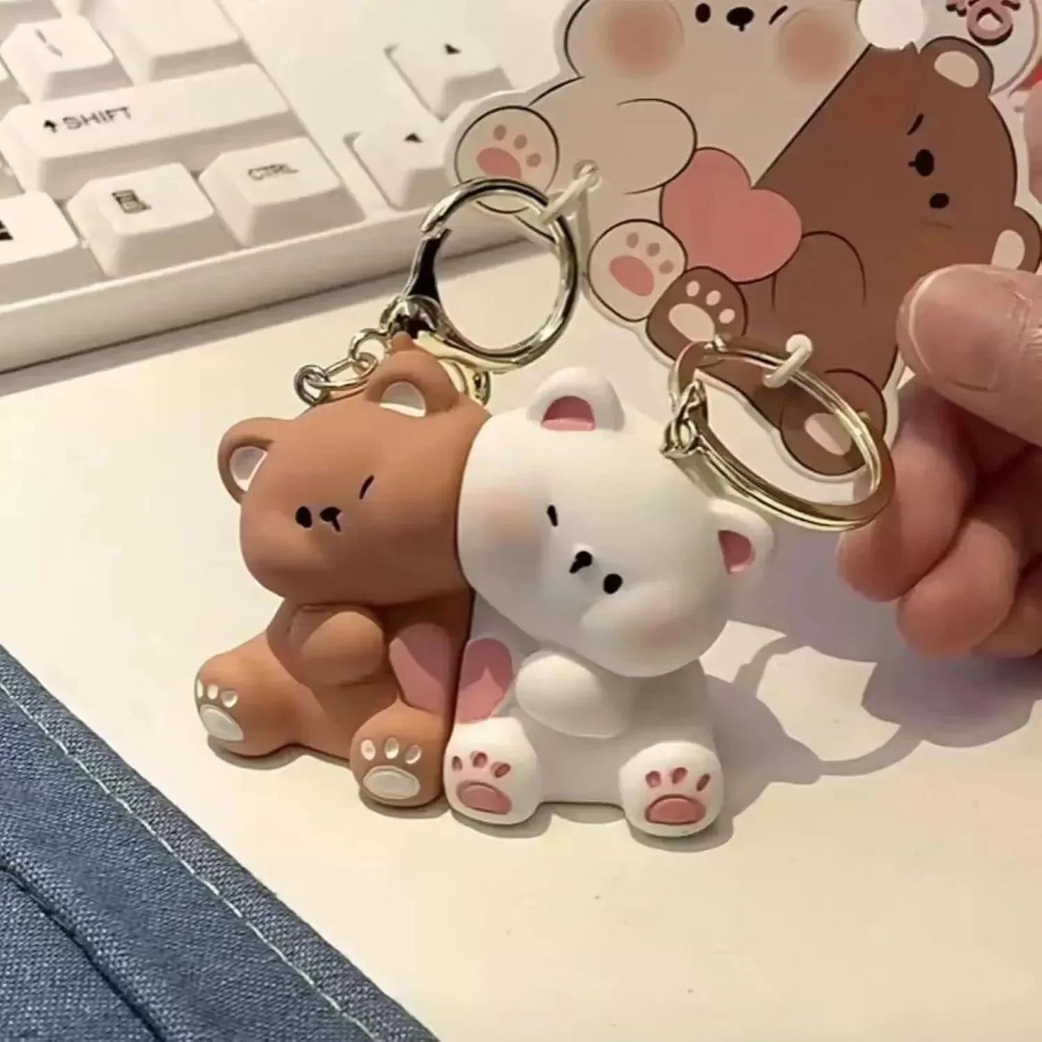 Affectionate Magnetic Bear Couple Keychain (Pair of 2)