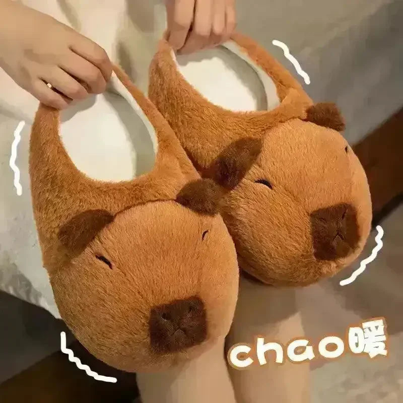 Plush Capybara Indoor Slippers - Main Image