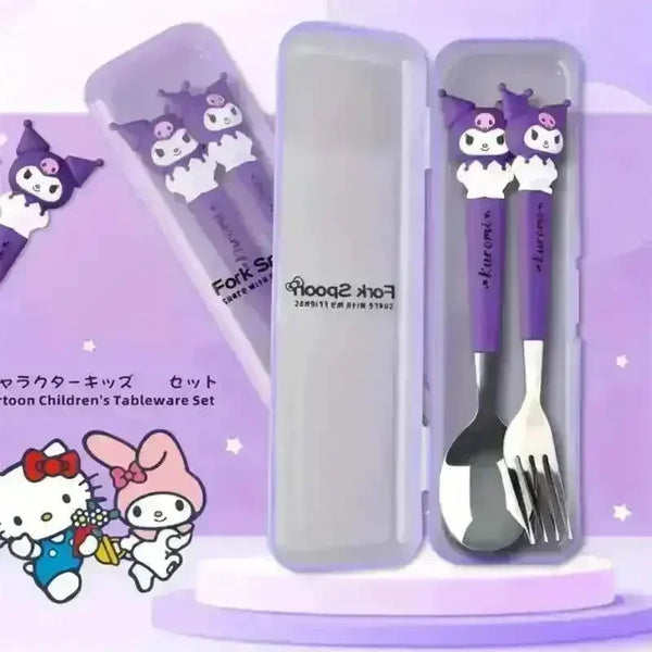 Sanliou Kuromi Hello Kitty Cinnamoroll Spoon Fork Set