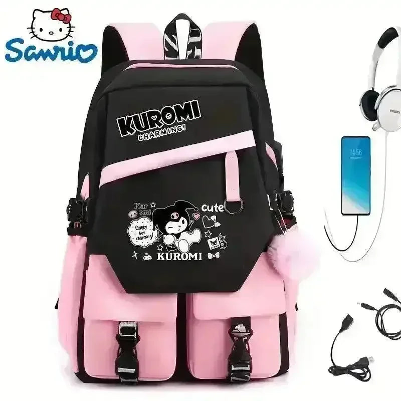 Sanliou Kuromi Kawaii Fashion Backpack - Main Image