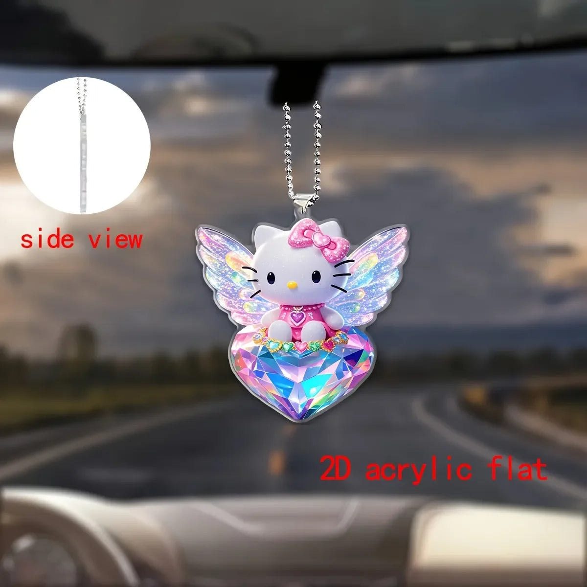 Hello KT Crystal Love Keychain