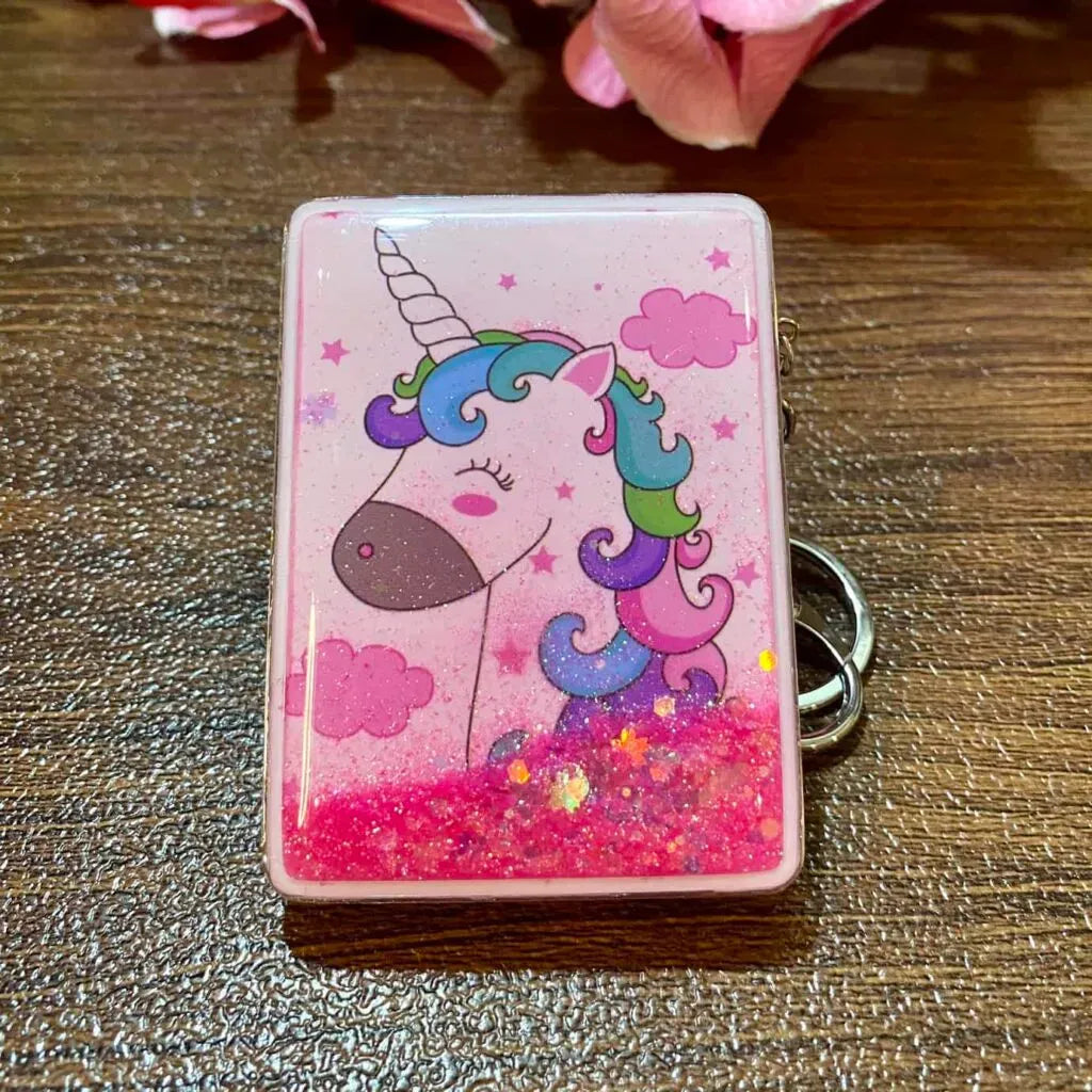 Unicorn Dreams Glitter Mirror Keychain