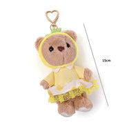 Cozy Frock Bear Plush Keychain