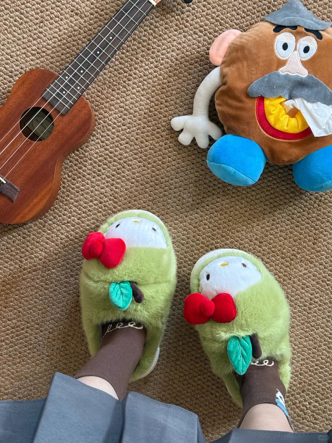 Hello Kitty Fruity Harvest Plush Slippers