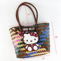 Hello Kitty Pink Petals Woven Tote Bag