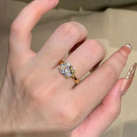 Hellokitty 925 Sterling Silver White Gold Plated Cubic Zirconia Promise Ring - Bear Hugs