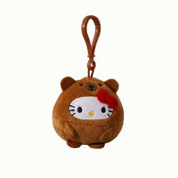 Cuddly Hello Kitty Plush Round Keychain