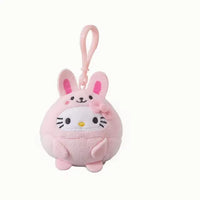 Cuddly Hello Kitty Plush Round Keychain