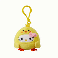 Cuddly Hello Kitty Plush Round Keychain