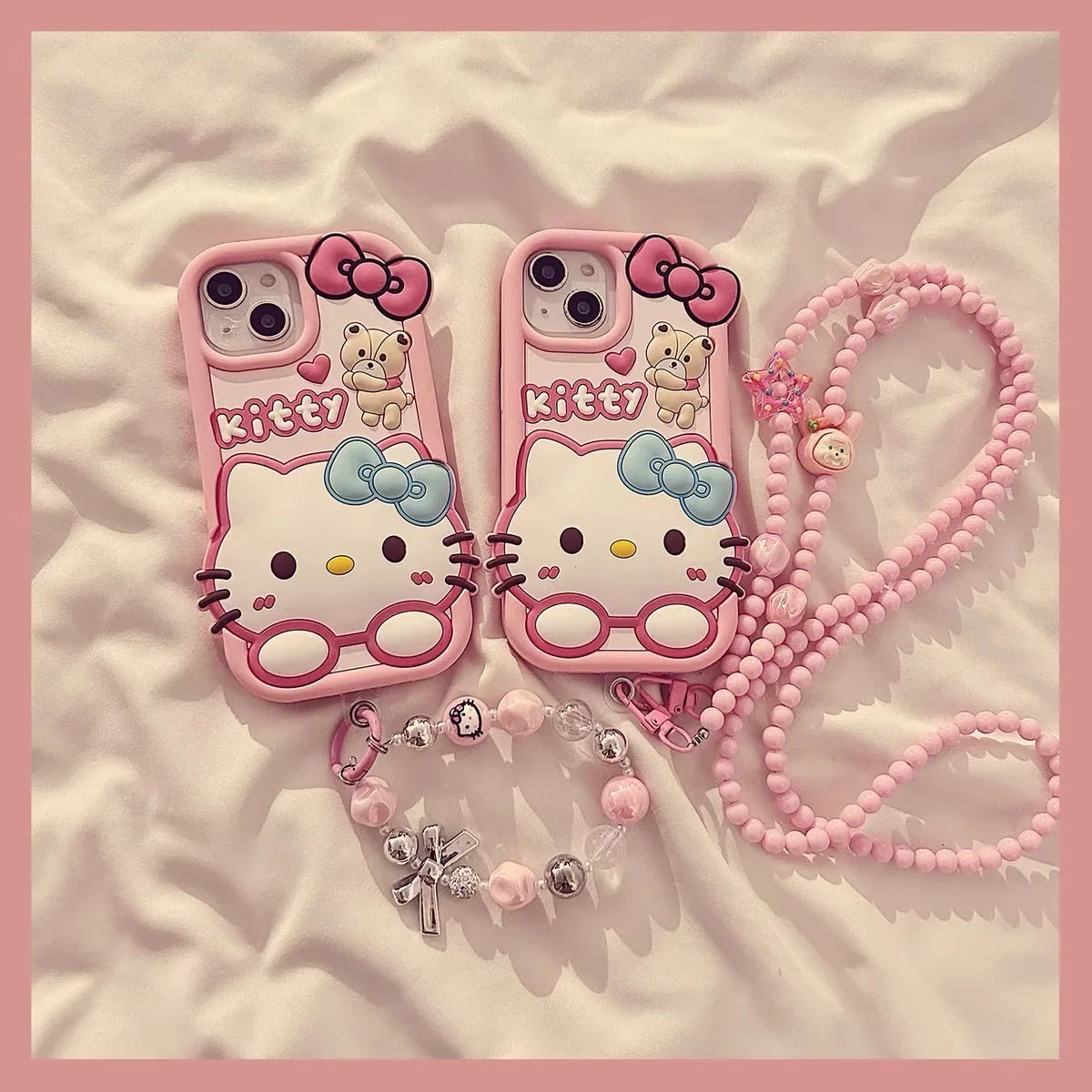 Kawaii Kitty Phone Case for iPhone 11/12/12pro max/13/13pro/13pro max/14/14pro/14pro max/15/15pro/15pro max/16/16pro/16pro max PN6928 - Bear Hugs