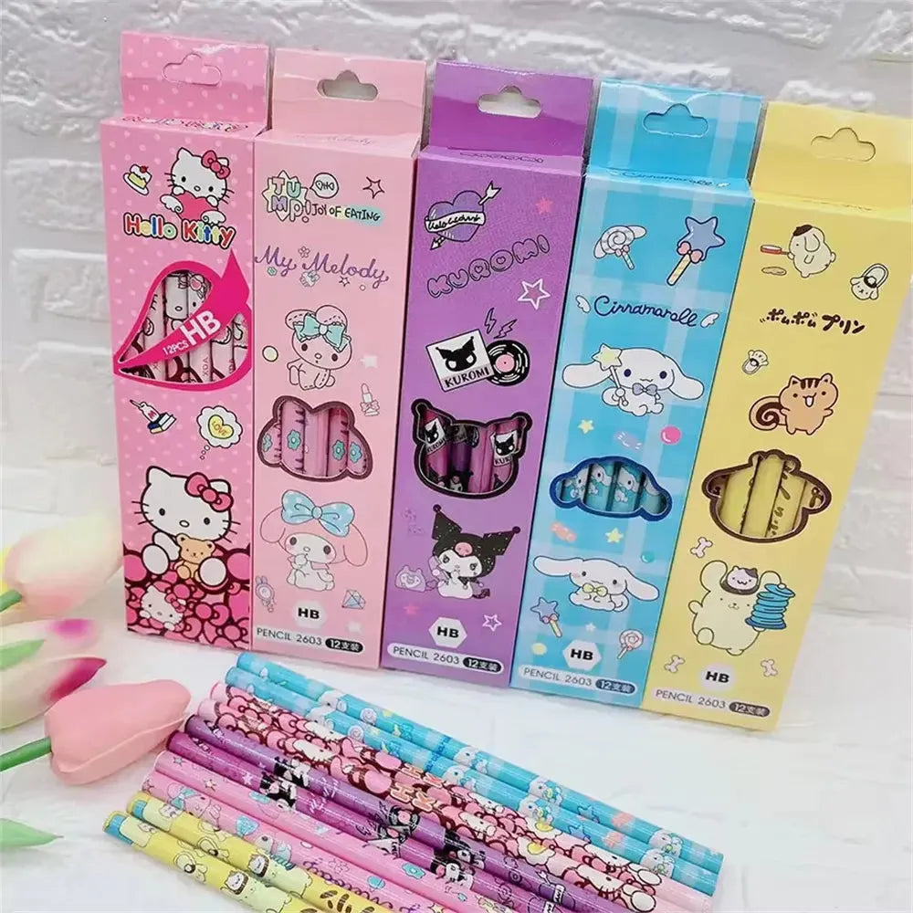 Sanrio Kawaii Pencil Set (12 Pcs)