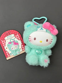 Hello Kitty Teddy Pajamas Plush Keychain - Bear Hugs