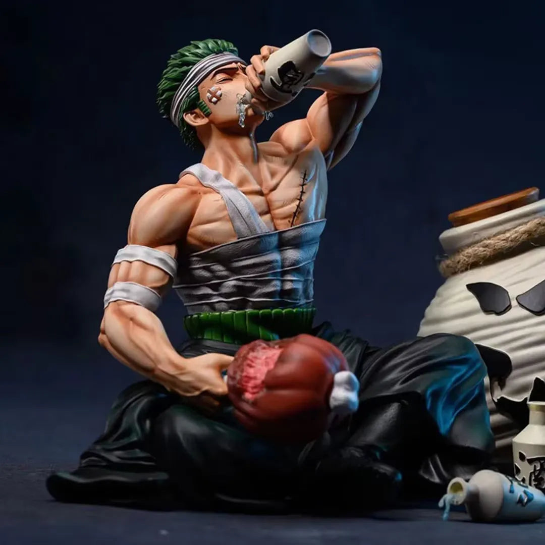 One Piece Injured Drinking Roronoa Zoro Action Figurine (15 cm)