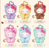 Hello Kitty Teddy Pajamas Plush Keychain - Bear Hugs