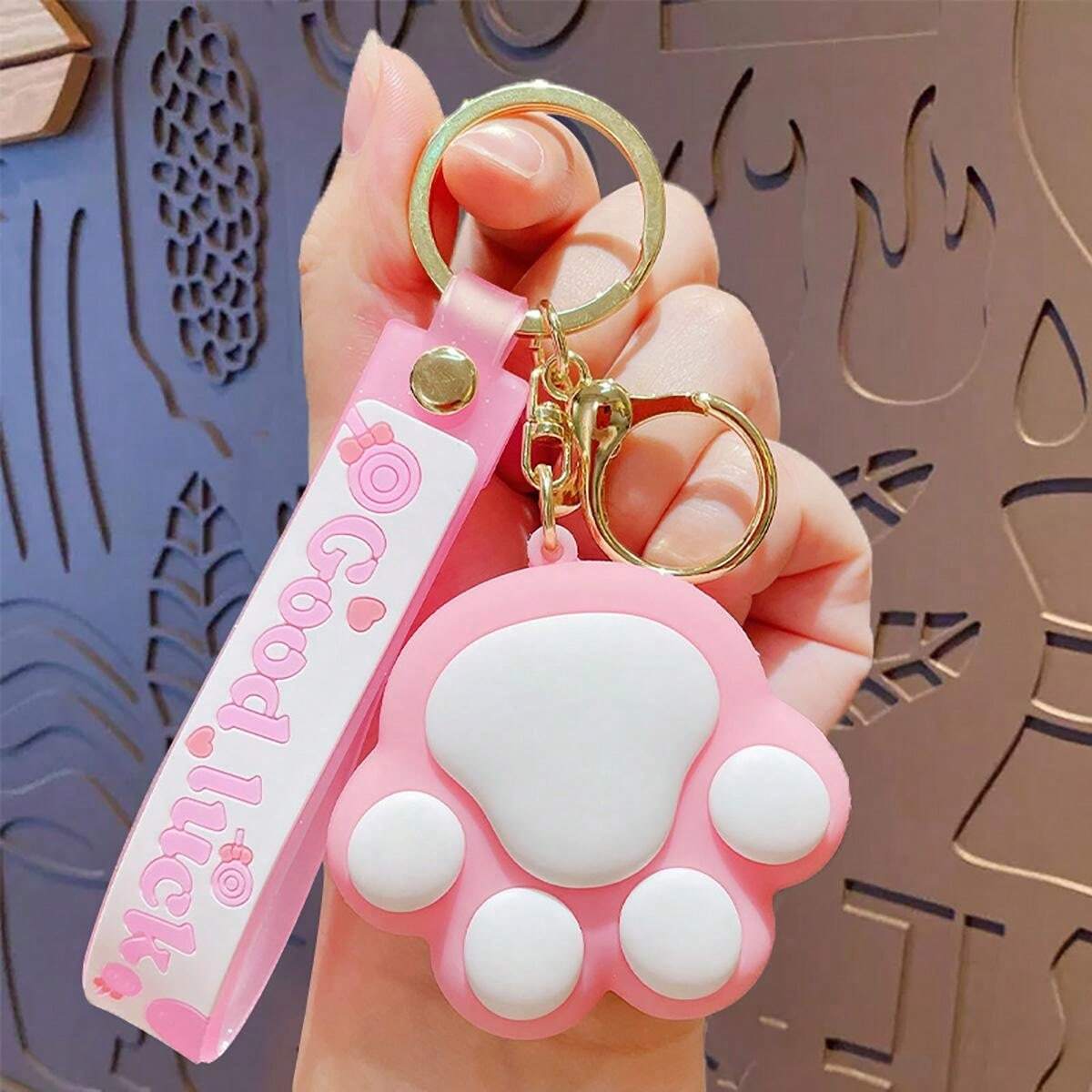 Cute Cat Paw 3D Keychain