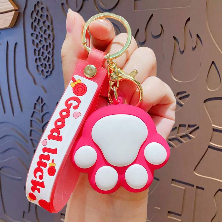 Cute Cat Paw 3D Keychain