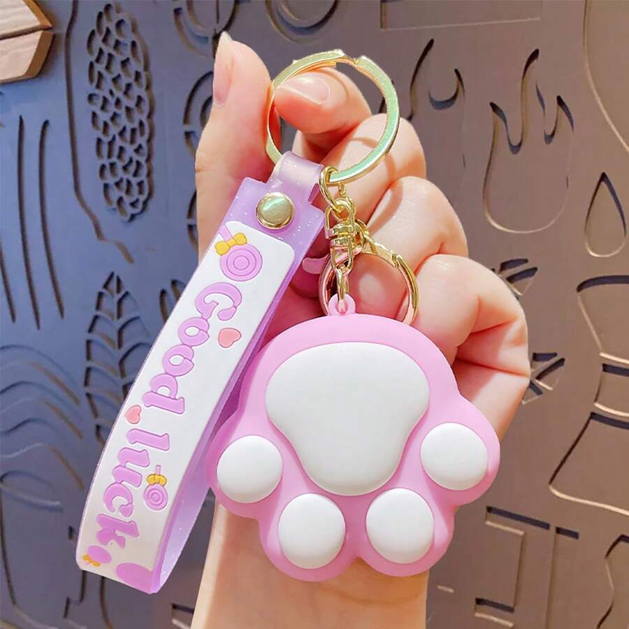 Cute Cat Paw 3D Keychain