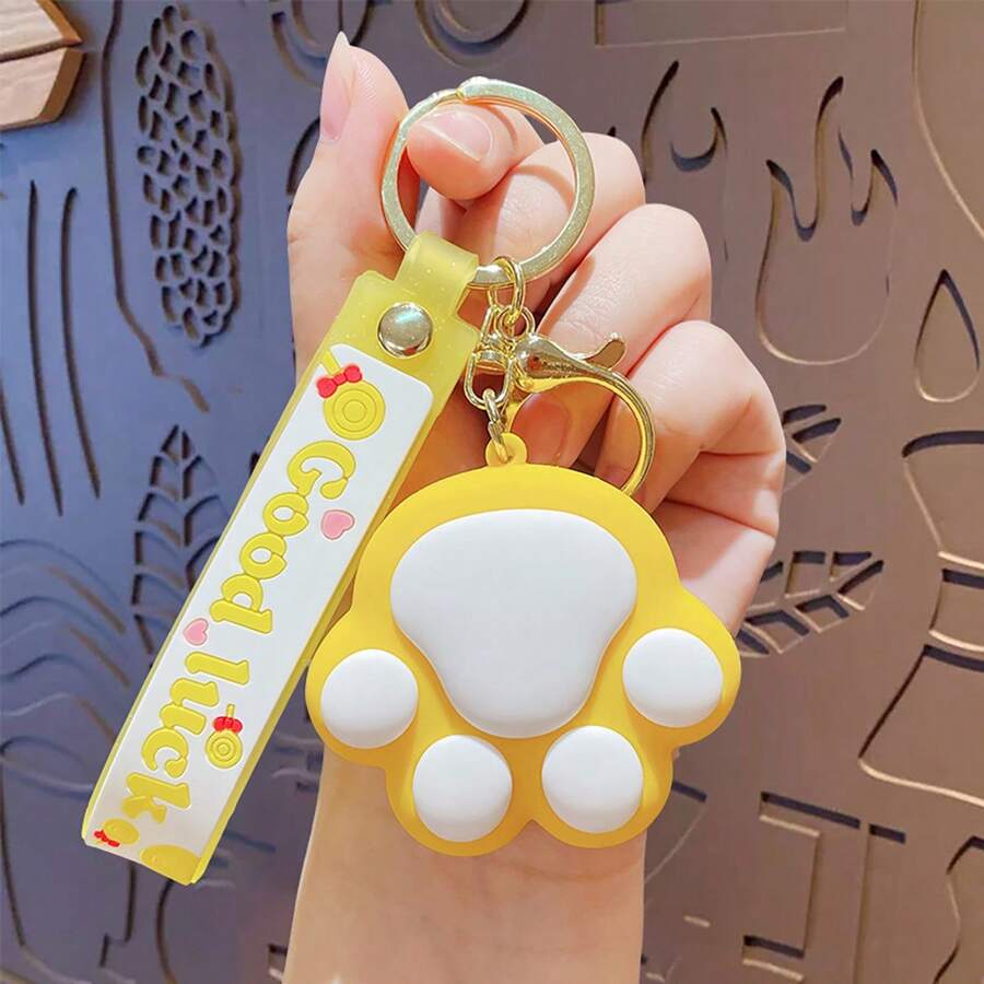 Cute Cat Paw 3D Keychain