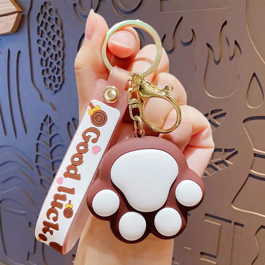 Cute Cat Paw 3D Keychain