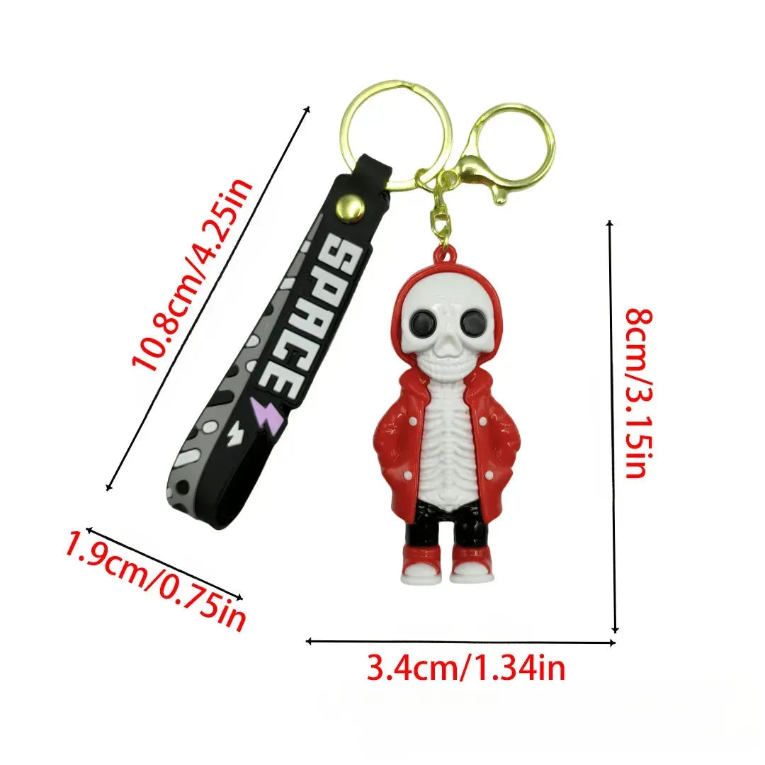 Bone Brigade Hooded Skeleton Keychain