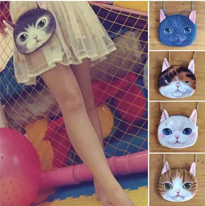 3D Realistic Cat Visage Crossbody Bag