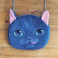 3D Realistic Cat Visage Crossbody Bag