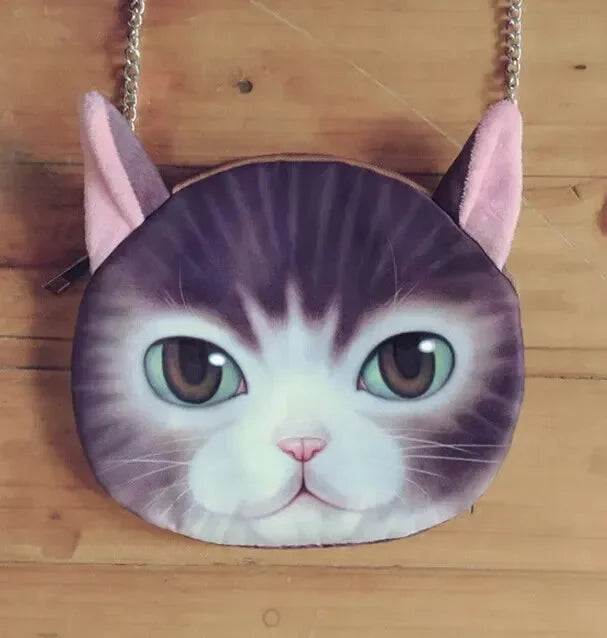 3D Realistic Cat Visage Crossbody Bag