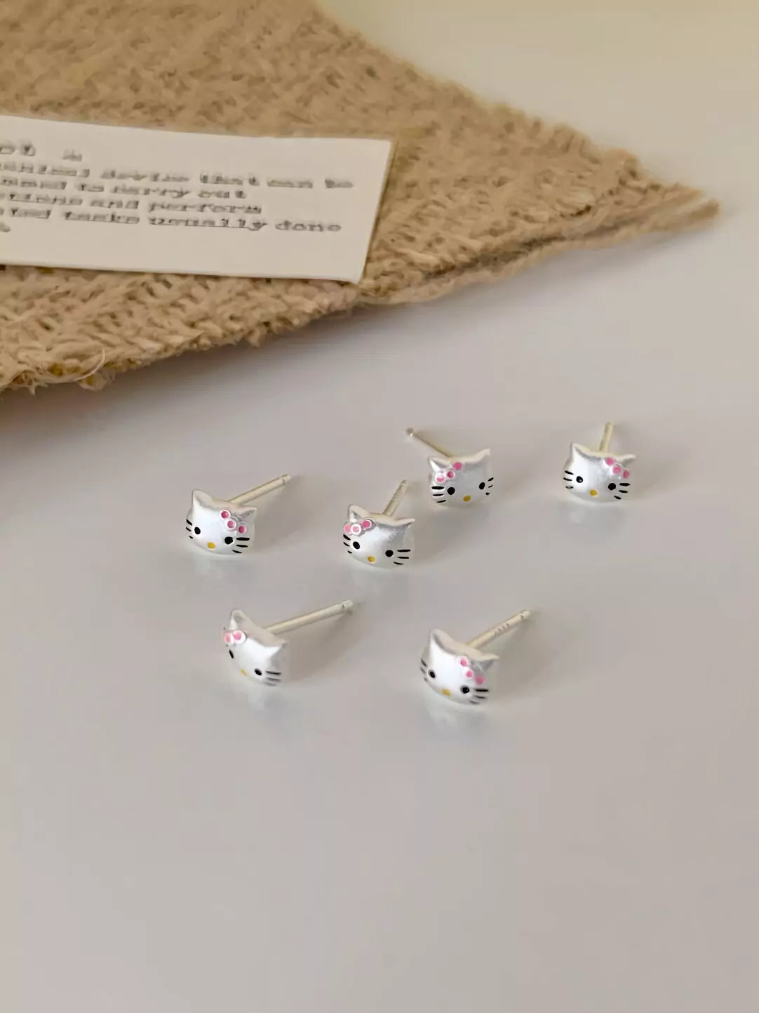 Silver HK Stud Earrings– Matte Finish - Bear Hugs