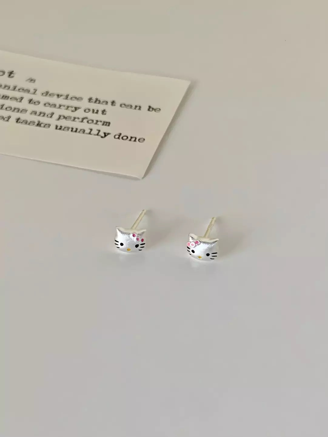 Silver HK Stud Earrings– Matte Finish - Bear Hugs