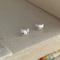 Silver HK Stud Earrings– Matte Finish - Bear Hugs