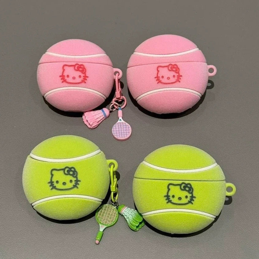Hello Kitty Pink Tennis Ball AirPod Case with Bracelet Charm - Bear Hugs