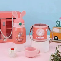 3D Animal Print 2 in 1 Gift Set Metal Bottle with Cup