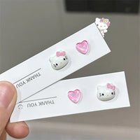 Hello Kitty Pink Heart Stud Earrings - Bear Hugs