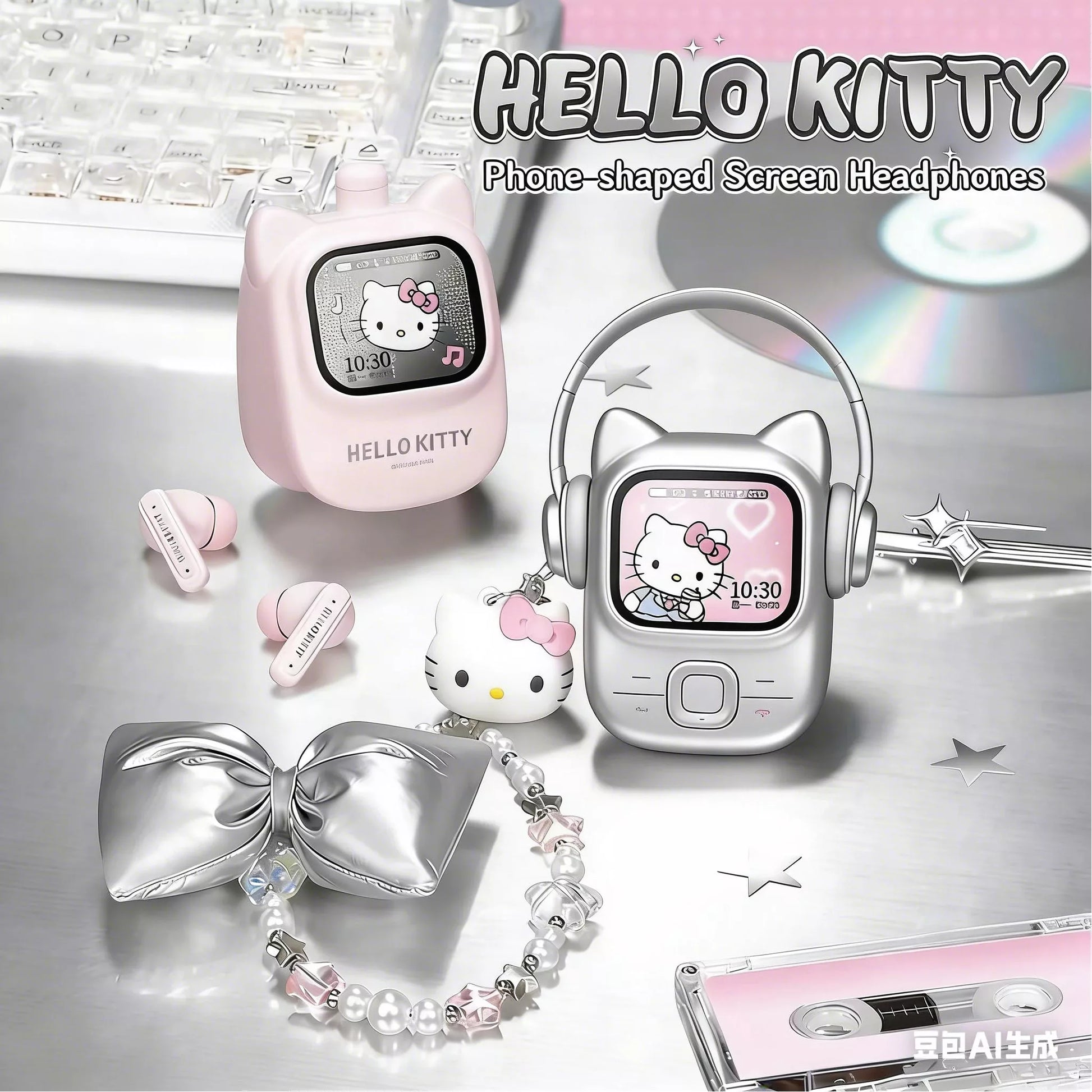 Hello Kitty Smart Screen Bluetooth Earphones Gift Set - Bear Hugs