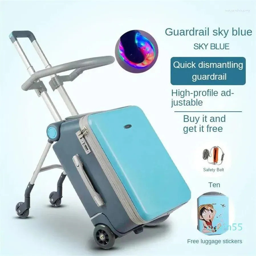 2-in-1 Kid's Ride-On Suitcase Trolley Bag - Bear Hugs