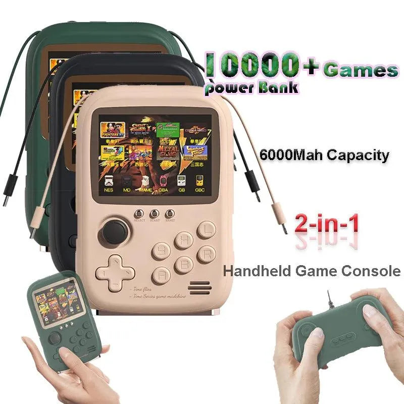 2 in 1 Retro Handheld Game Console & Power Bank - Bear Hugs