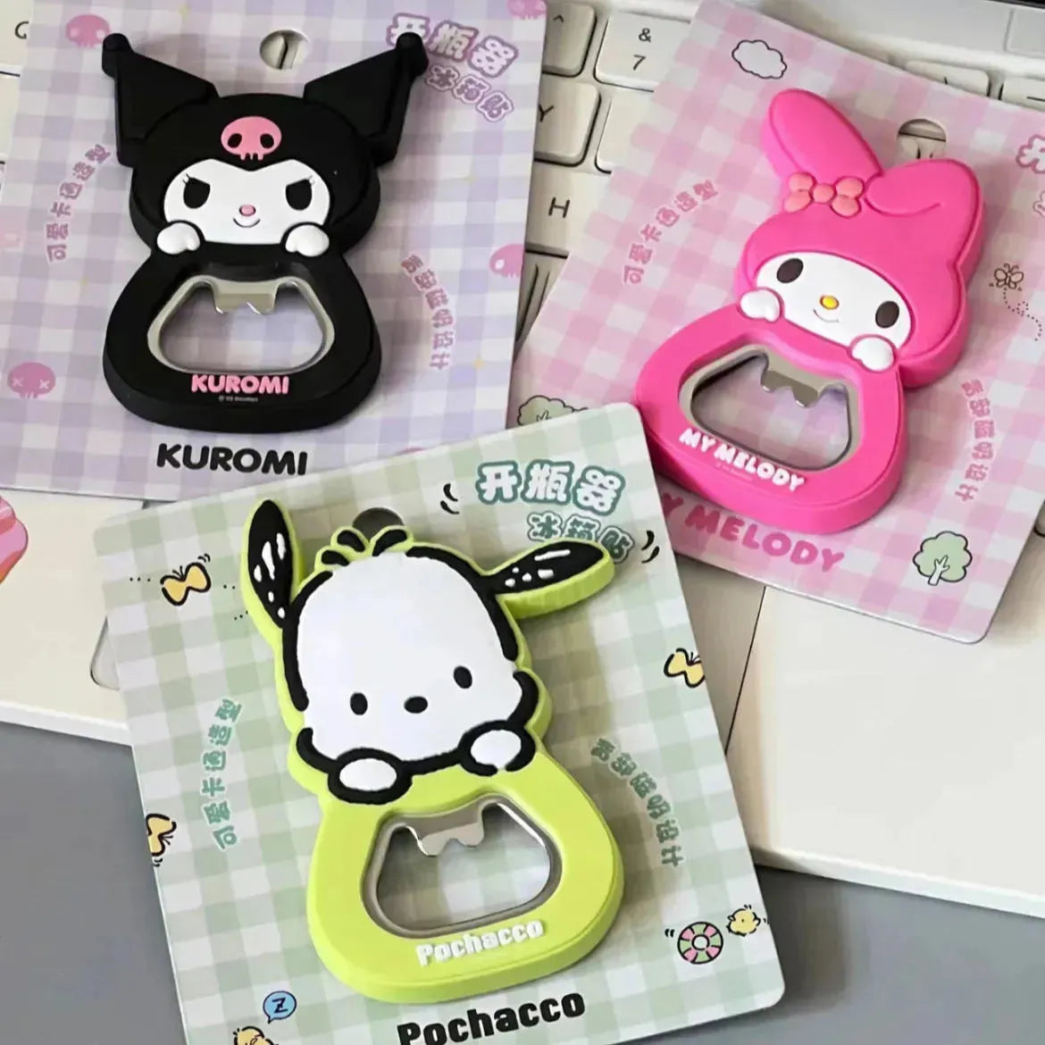 Sanrio bottle opener refrigerator magnet - Bear Hugs