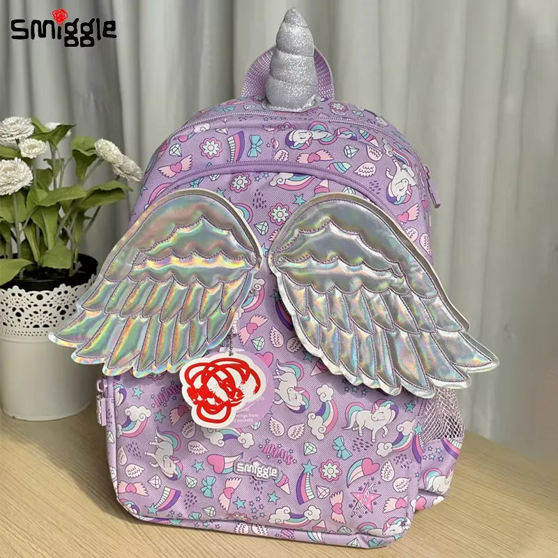 Smiggle Purple Unicorn Wing Shaped Backpack