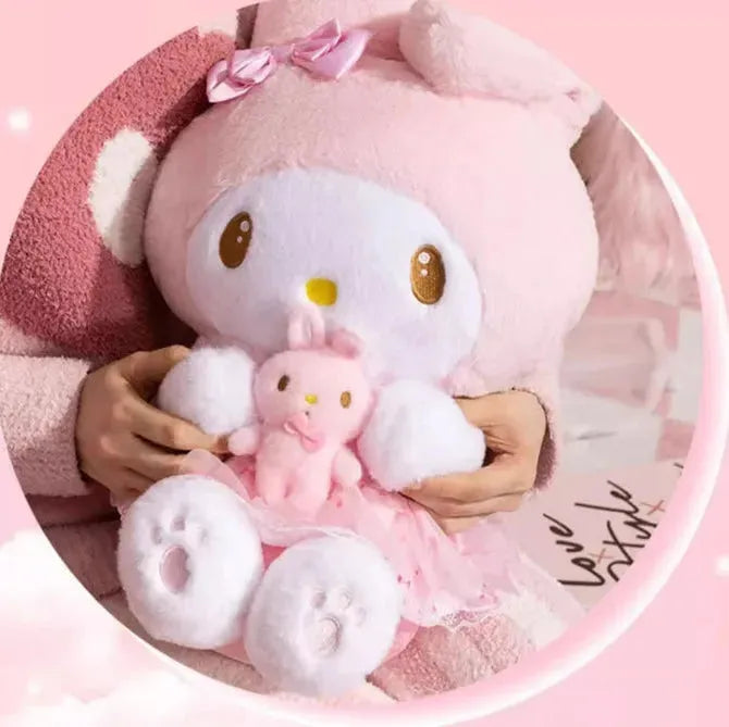 My melody and Kuromi Holding doll plush toy - Bear Hugs