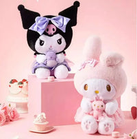 My melody and Kuromi Holding doll plush toy - Bear Hugs