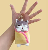 Mofusand Wrapped Quilt Plush Keychain