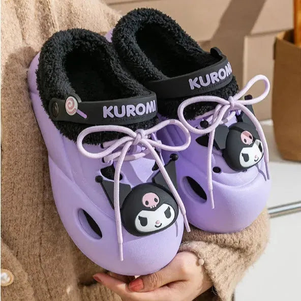 Sanrio Clogs Platform plush Shoes Slippers Winter Warm Plush - Bear Hugs