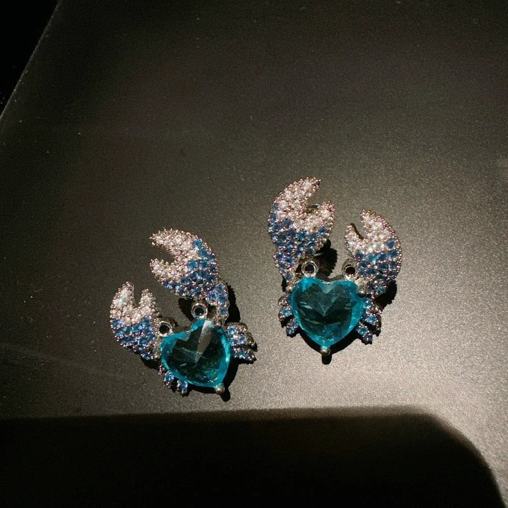 Ocean Treasure Crystal Crab Earrings