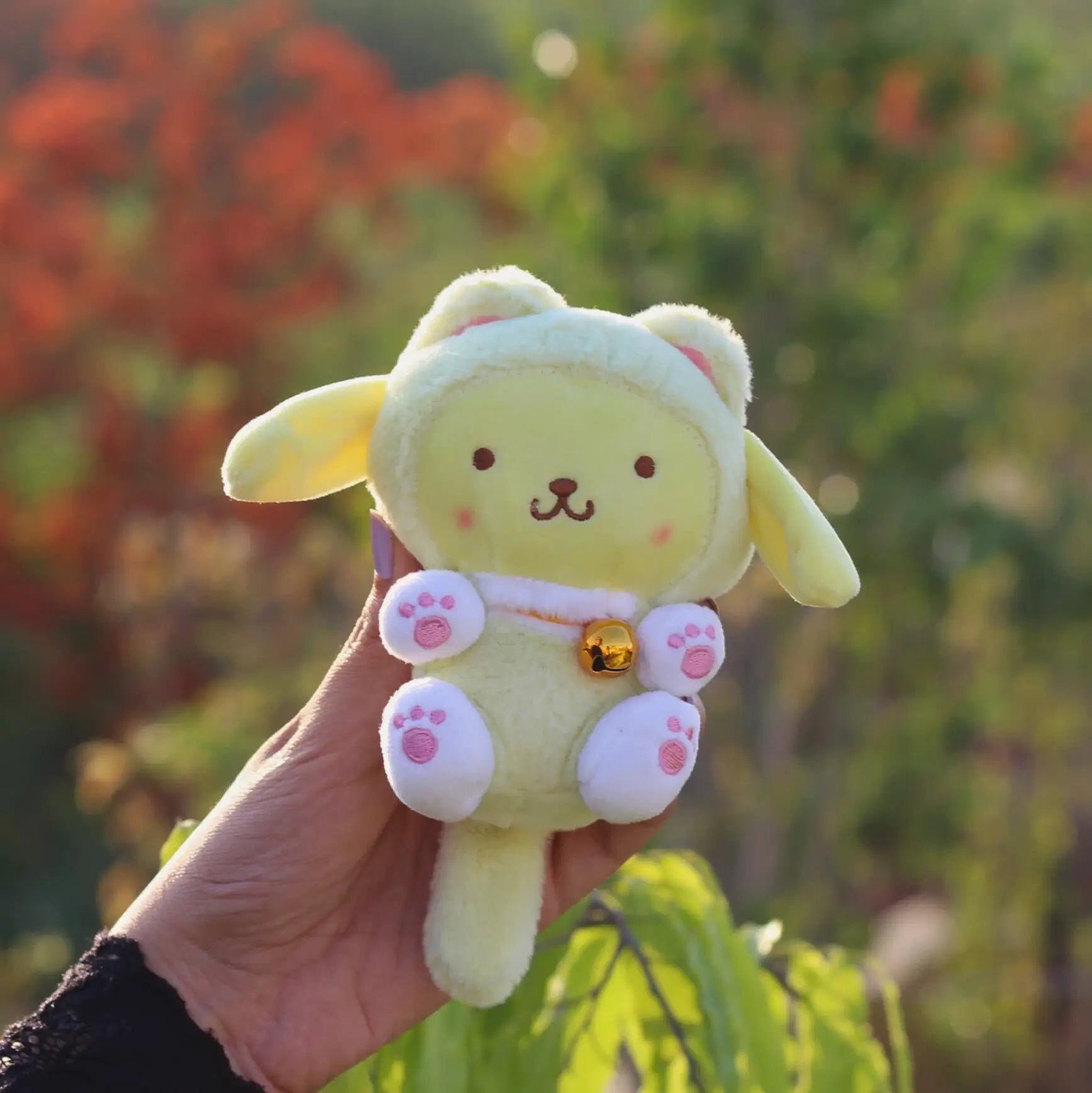 Pom Pom Purin Bell Plush Keychain