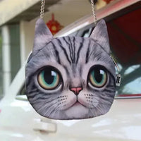 3D Realistic Cat Visage Crossbody Bag