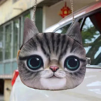 3D Realistic Cat Visage Crossbody Bag
