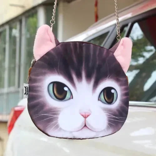 3D Realistic Cat Visage Crossbody Bag